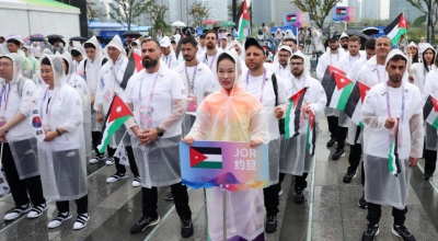 رفع العلم الأردني في قرية الرياضيين بدورة الألعاب الآسيوية